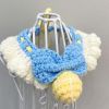 Blue Handmade Knitted Cat Dog Collar Pet Crochet Silent Bell Scarf Bib Photography Prop Knotbow Necklace