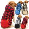 Plaid Dog Hoodie Pet Clothes Sweaters with Hat and Pocket Christmas Classic Plaid Small Medium Dogs Dog Costumes